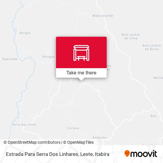 Mapa Estrada Para Serra Dos Linhares, Leste