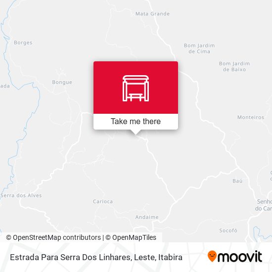 Estrada Para Serra Dos Linhares, Leste map