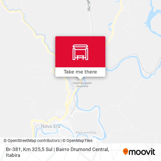 Mapa Br-381, Km 325,5 Sul | Bairro Drumond Central