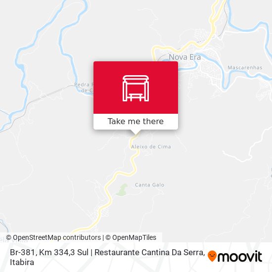 Mapa Br-381, Km 334,3 Sul | Restaurante Cantina Da Serra