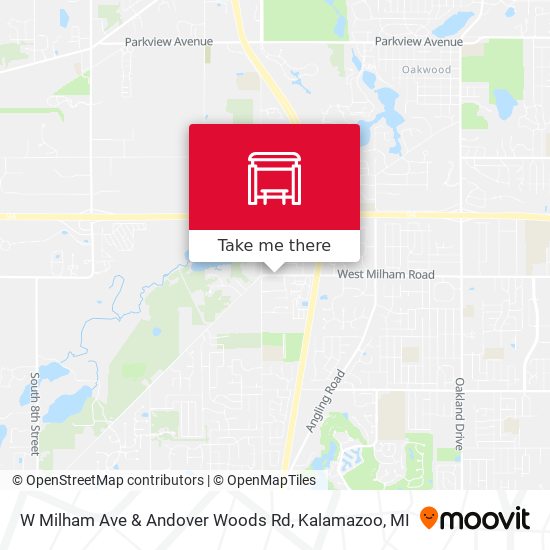 W Milham Ave & Andover Woods Rd map