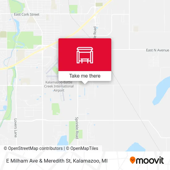 E Milham Ave & Meredith St map