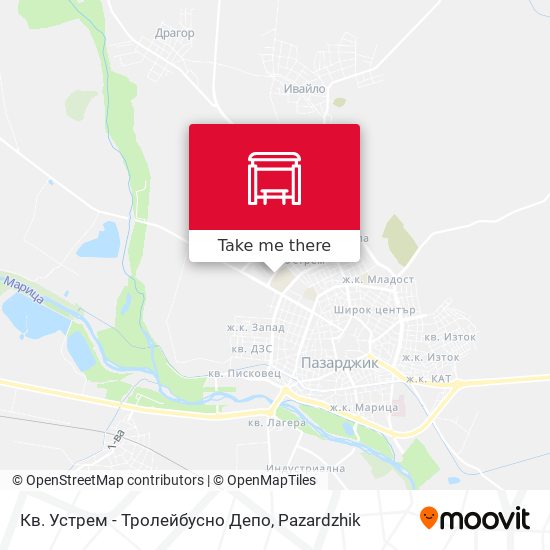 Кв. Устрем - Тролейбусно Депо map