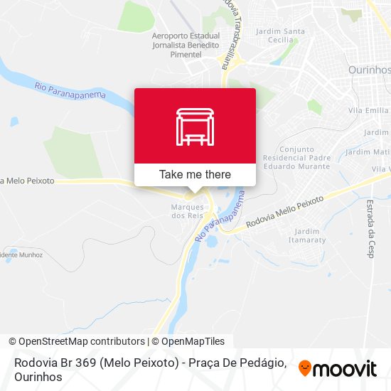 Mapa Rodovia Br 369 (Melo Peixoto) - Praça De Pedágio