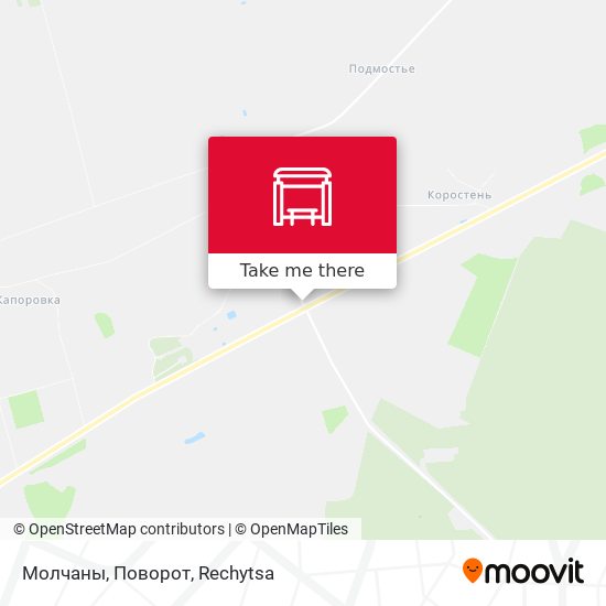 Молчаны, Поворот map