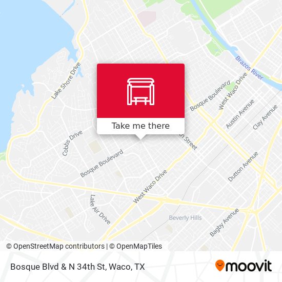 Bosque Blvd & N 34th St map