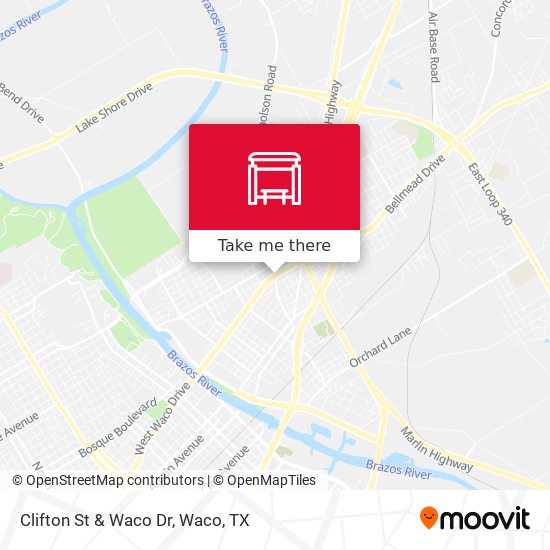 Clifton St & Waco Dr map