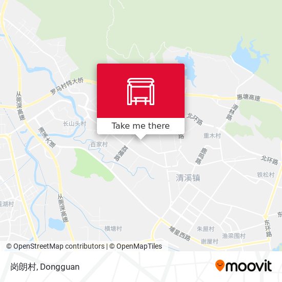 岗朗村 map
