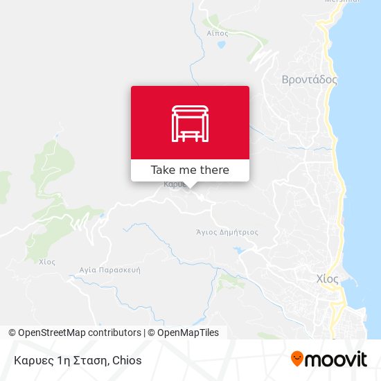 Καρυες 1η Σταση map