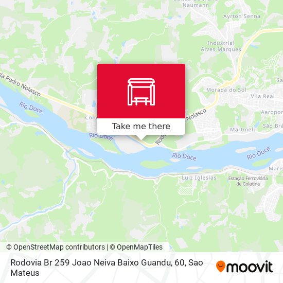 Rodovia Br 259 Joao Neiva Baixo Guandu, 60 map