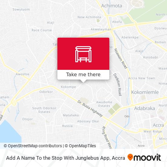 Add A Name To the Stop With Junglebus App map