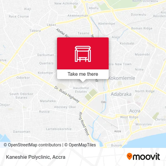 Kaneshie Polyclinic map