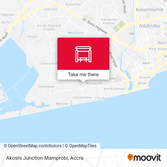 Akoshi Junction Mamprobi map