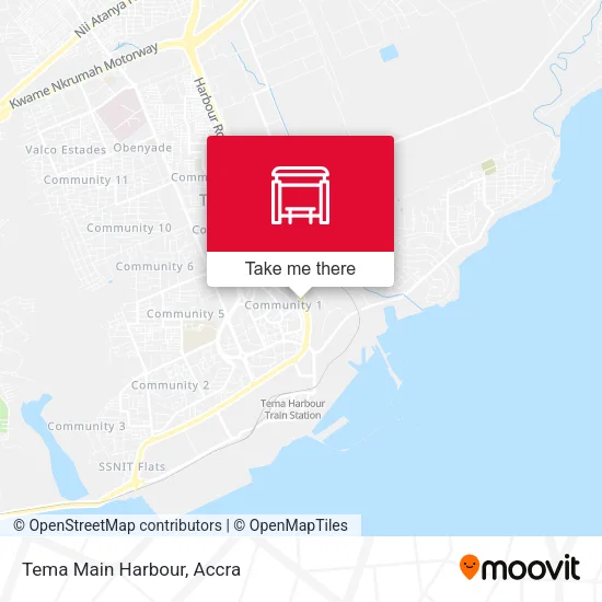 Tema Main Harbour map