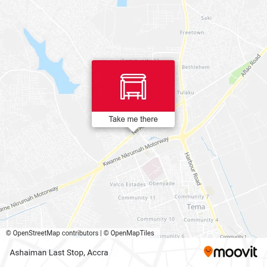 Ashaiman Last Stop map