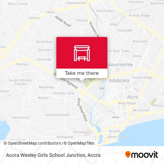 Accra Wesley Girls School Junction map