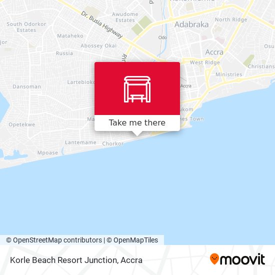 Korle Beach Resort Junction map