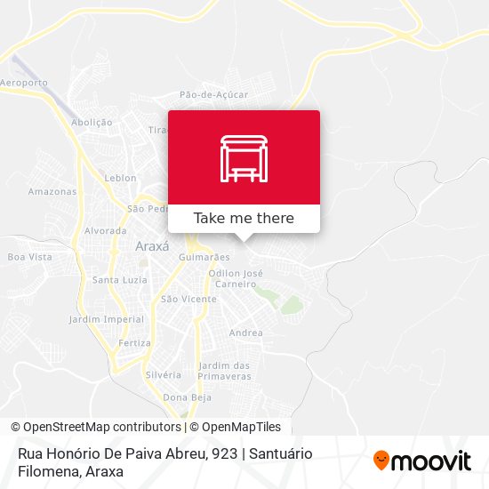 Mapa Rua Honório De Paiva Abreu, 923 | Santuário Filomena