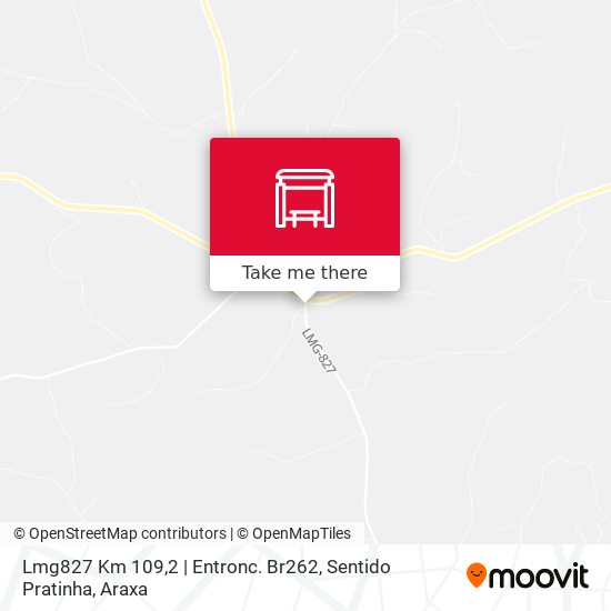 Mapa Lmg827 Km 109,2 | Entronc. Br262, Sentido Pratinha
