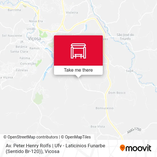 Av. Peter Henry Rolfs | Ufv - Laticínios Funarbe (Sentido Br-120)) map