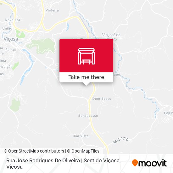 Rua José Rodrigues De Oliveira | Sentido Viçosa map