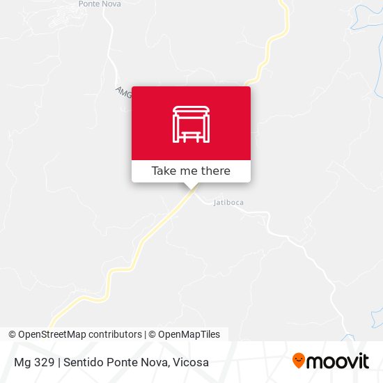 Mg 329 | Sentido Ponte Nova map