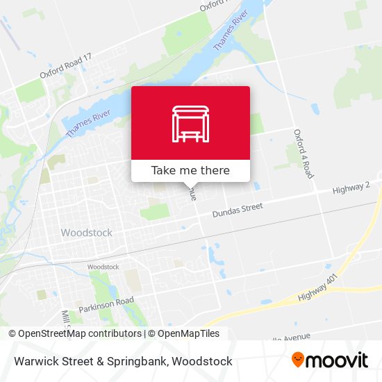 Warwick Street & Springbank map