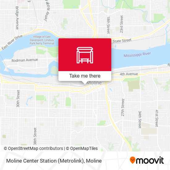 Moline Center Station (Metrolink) map