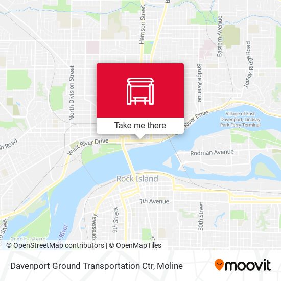 Davenport Ground Transportation Ctr map