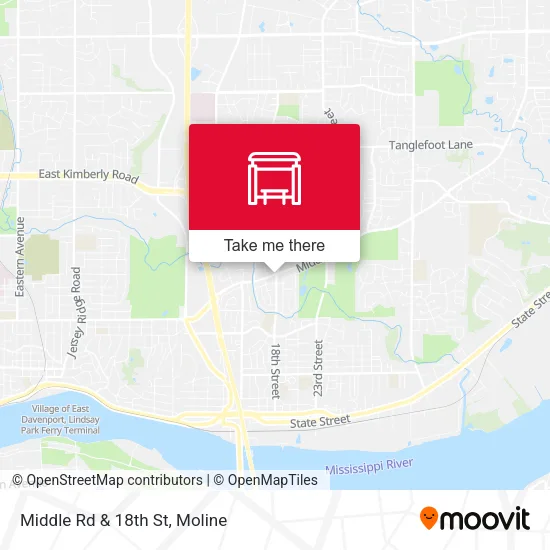 Middle Rd & 18th St map