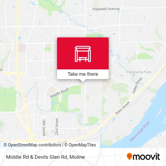 Middle Rd & Devils Glen Rd map