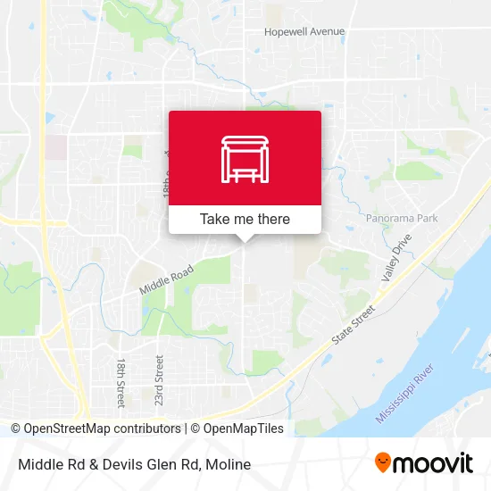 Mapa de Middle Rd & Devils Glen Rd