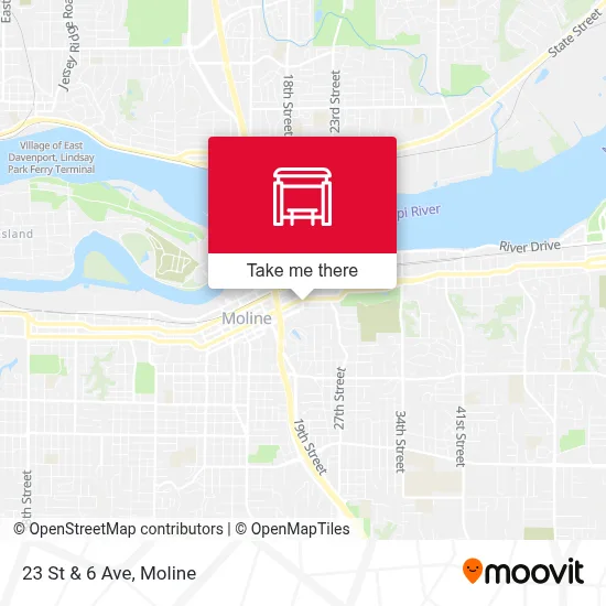 23 St & 6 Ave map