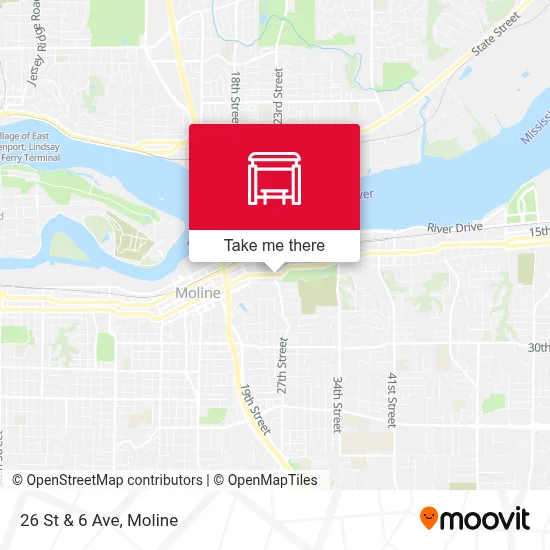 26 St & 6 Ave map