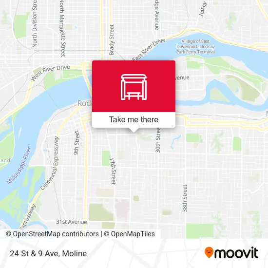 24 St & 9 Ave map