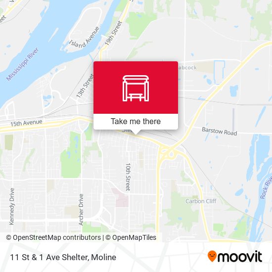 11 St & 1 Ave Shelter map