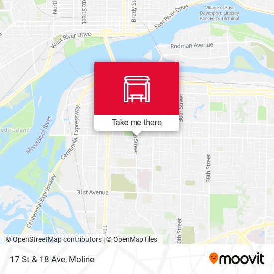 17 St & 18 Ave map