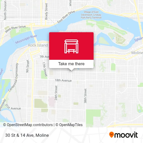 30 St & 14 Ave map