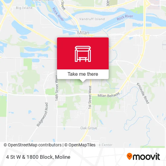 4 St W & 1800 Block map