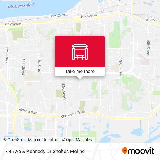 44 Ave & Kennedy Dr Shelter map