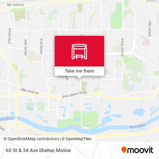 60 St & 34 Ave Shelter map