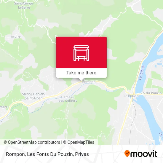 Rompon, Les Fonts Du Pouzin map