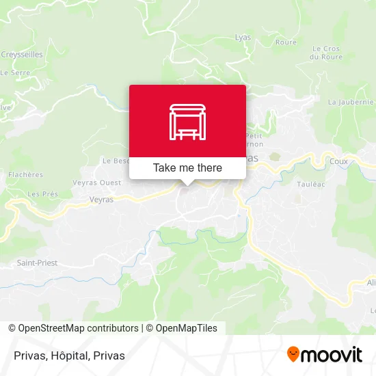 Privas, Hôpital map