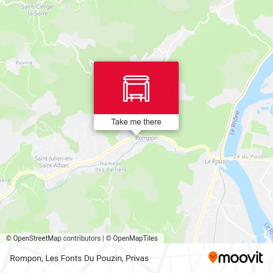 Rompon, Les Fonts Du Pouzin map