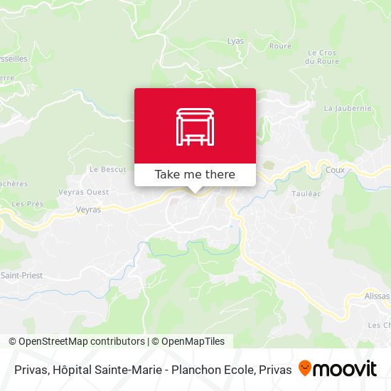 Privas, Hôpital Sainte-Marie - Planchon Ecole map