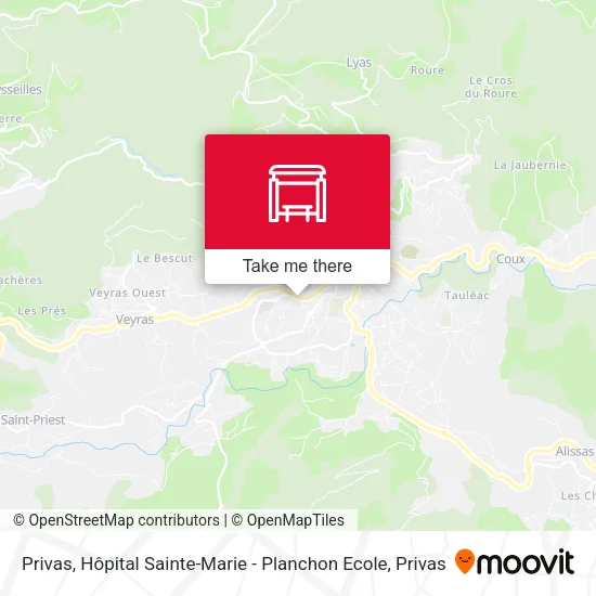 Privas, Hôpital Sainte-Marie - Planchon Ecole map