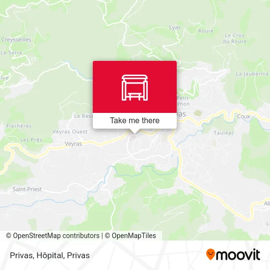 Privas, Hôpital map