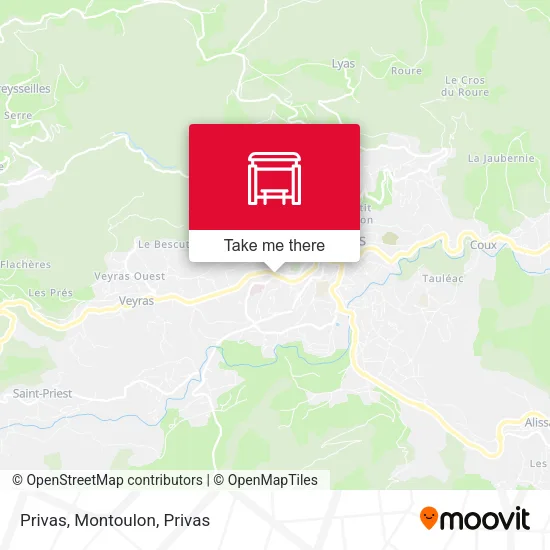 Privas, Montoulon map