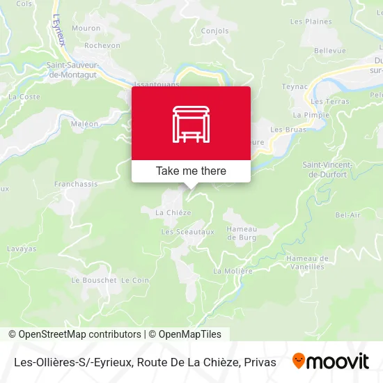 Les-Ollières-S / -Eyrieux, Route De La Chièze map