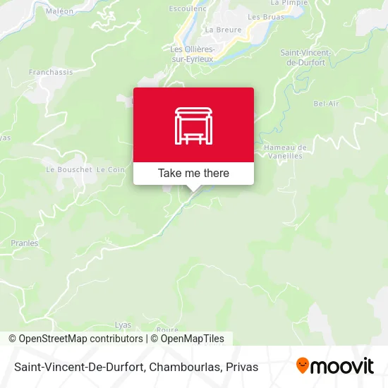 Saint-Vincent-De-Durfort, Chambourlas map